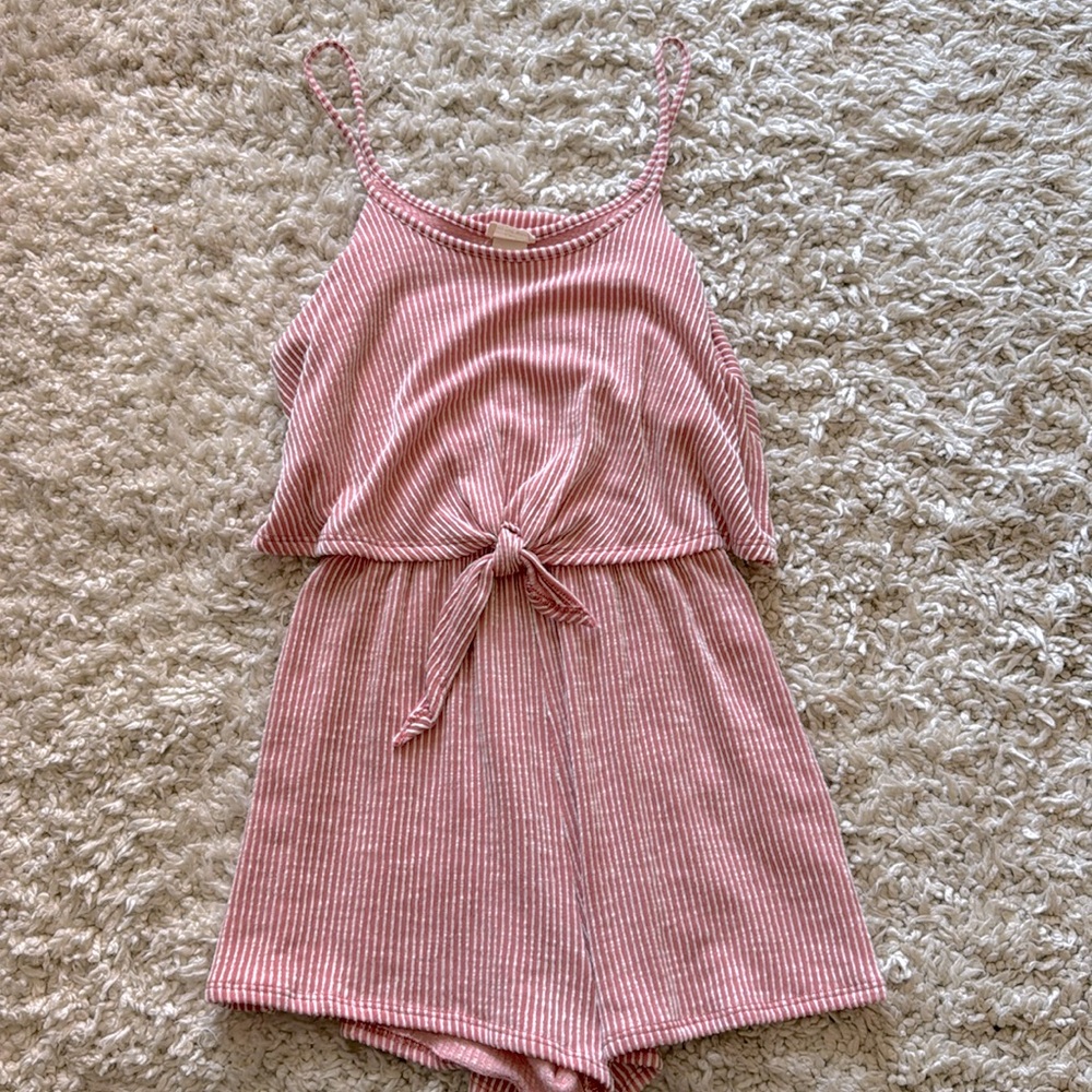 Pink Striped Romper